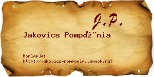 Jakovics Pompónia névjegykártya