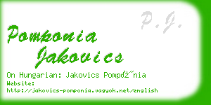 pomponia jakovics business card